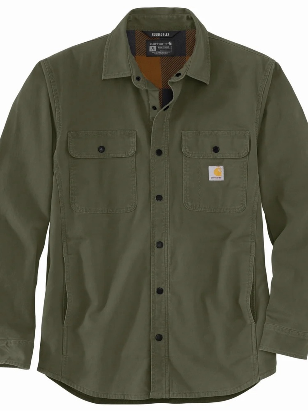 Carhartt Olive Green Rugged Flex Shirt Jacket